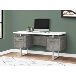 Monarch Computer desk - 3 storage drawers / reversible / floating desktop - 60