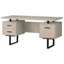 Monarch Computer desk - 3 storage drawers / reversible / floating desktop - 60