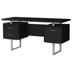 Monarch Computer desk - 3 storage drawers / reversible / floating desktop - 60