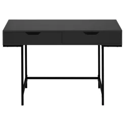 Monarch Computer desk - 2 storage drawers / recessed metal legs - 48"l - / blac -