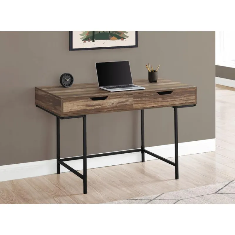 Monarch Computer desk - 2 storage drawers / recessed metal legs - 48"l - reclai -