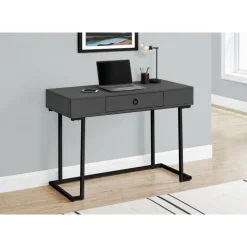 Monarch Computer desk - 1 storage drawer / metal base - 42"l - modern / black -