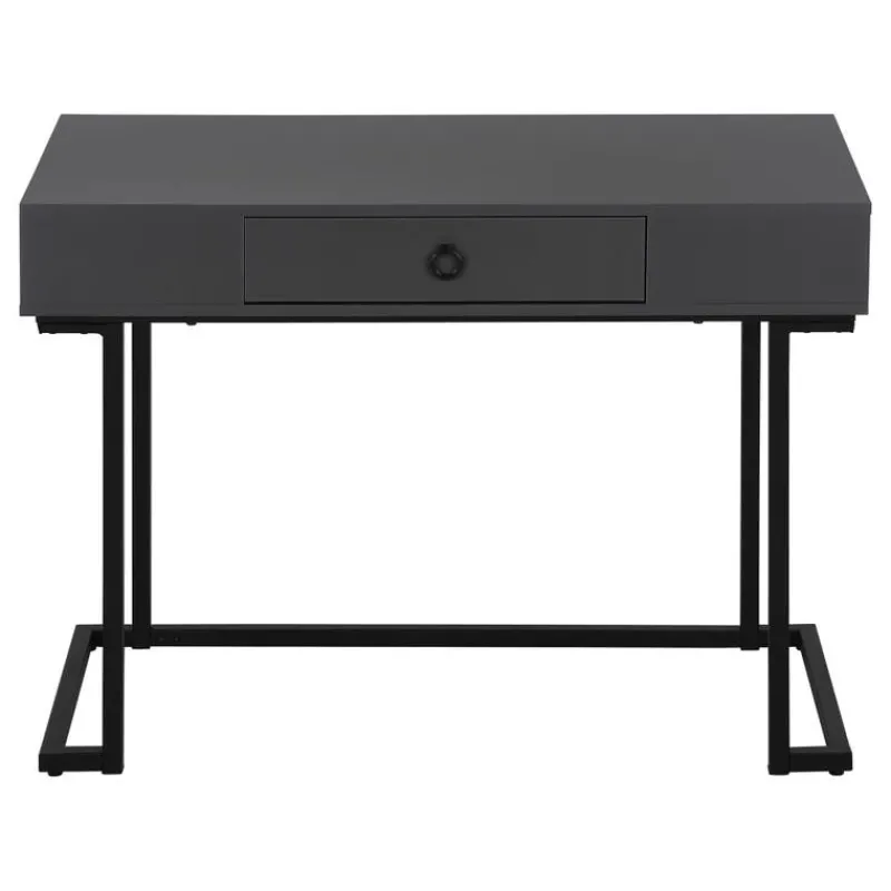 Monarch Computer desk - 1 storage drawer / metal base - 42"l - modern / black -
