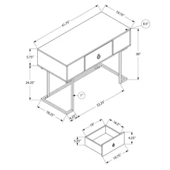Monarch Computer desk - 1 storage drawer / metal base - 42