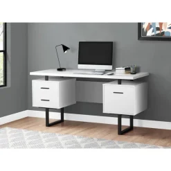 Monarch Computer desk - 3 storage drawers / reversible / floating desktop - 60