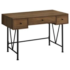 Monarch Computer desk - 3 storage drawer / metal legs v-shape design - 42