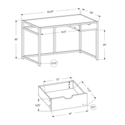 Monarch Computer desk - 1 storage drawer / metal frame - 42
