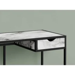 Monarch Computer desk - 1 storage drawer / metal frame - 42"l - marble-look / b -
