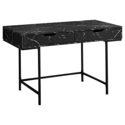 Monarch Computer desk - 2 storage drawers / recessed metal legs - 48"l - marble -