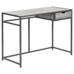 Monarch Computer desk - 1 storage drawer / metal frame - 42"l - wood-look / dark -
