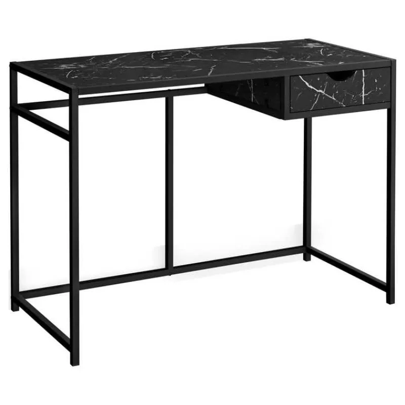 Monarch Computer desk - 1 storage drawer / metal frame - 42"l - marble-look / b -