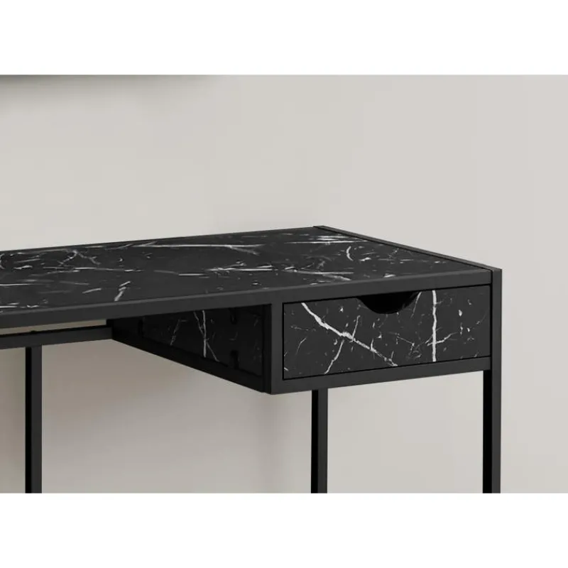 Monarch Computer desk - 1 storage drawer / metal frame - 42"l - marble-look / b -