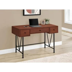 Monarch Computer desk - 3 storage drawer / metal legs v-shape design - 42