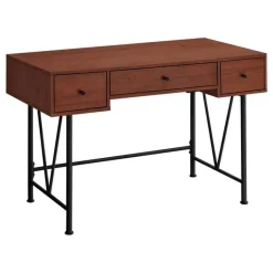Monarch Computer desk - 3 storage drawer / metal legs v-shape design - 42