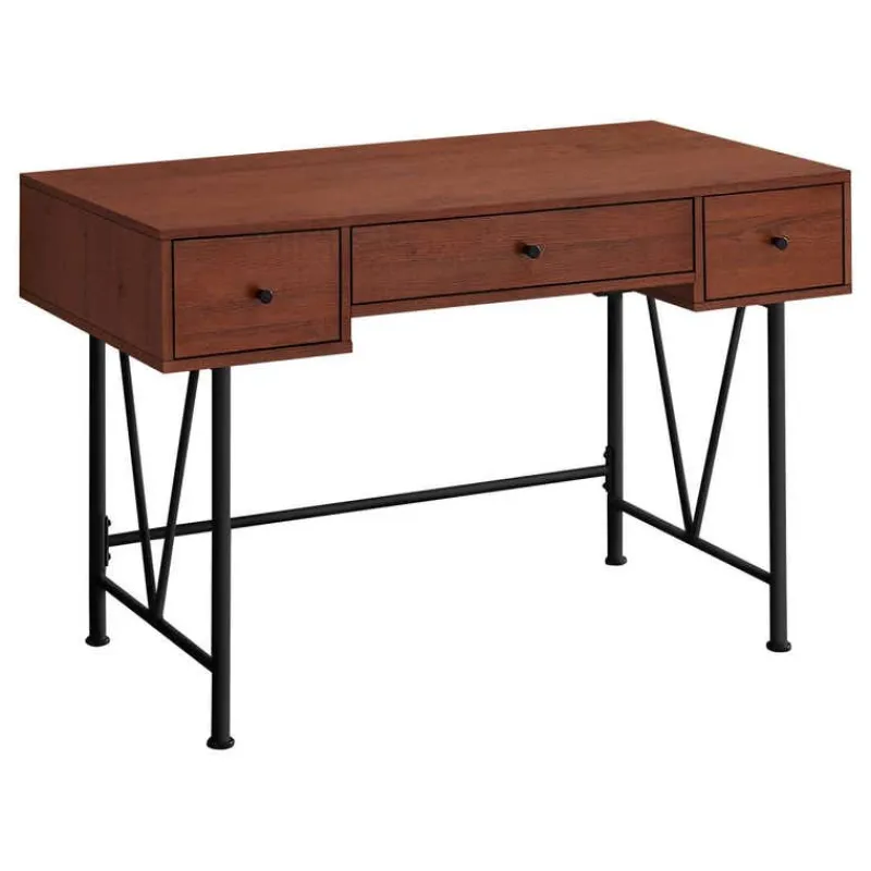 Monarch Computer desk - 3 storage drawer / metal legs v-shape design - 42"l - -