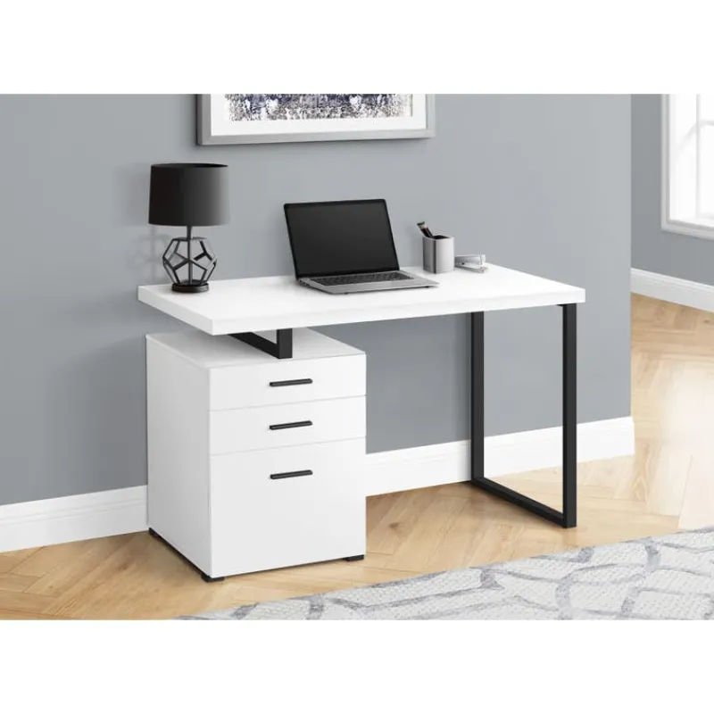 Monarch Computer desk - 3 storage drawers / left or right setup / floating desktop - -