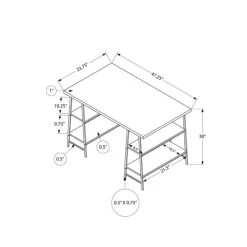 Monarch Computer desk - 3 tiers / 4 open shelves / sawhorse style - 48"l - / bl -