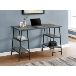 Monarch Computer desk - 3 tiers / 4 open shelves / sawhorse style - 48