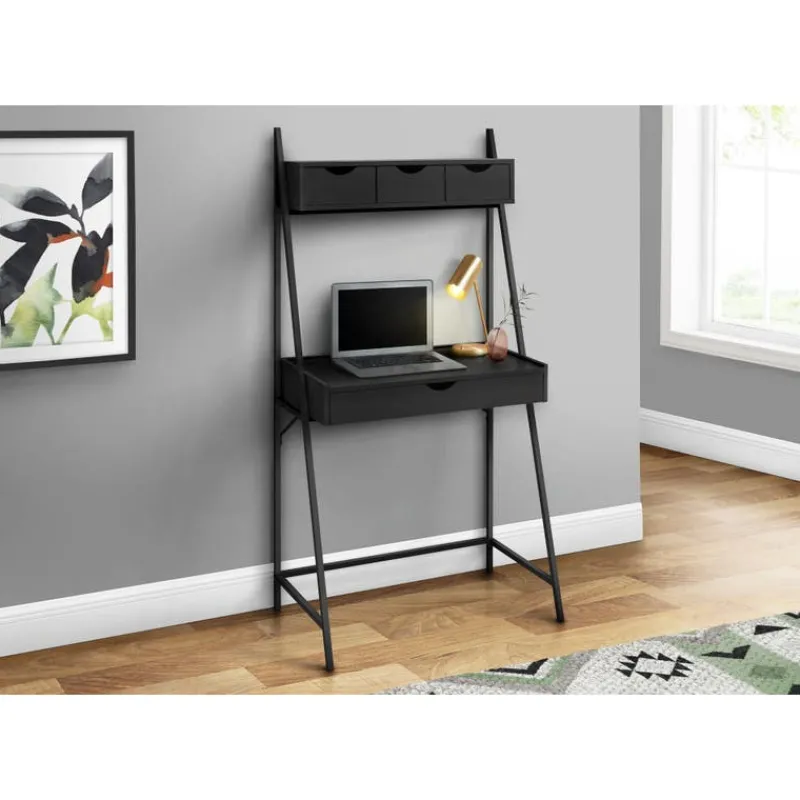 Monarch Computer desk - 2 tiers / 4 storage drawers / ladder style - 32"l - / b -