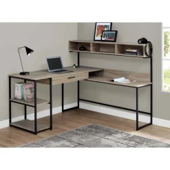 Monarch Computer desk - dark / black metal corner -