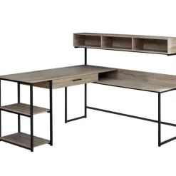 Monarch Computer desk - dark / black metal corner -