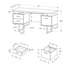 Monarch Computer desk / and silver metal -
