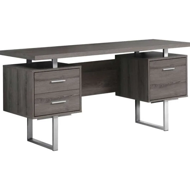 Monarch Computer desk / and silver metal -