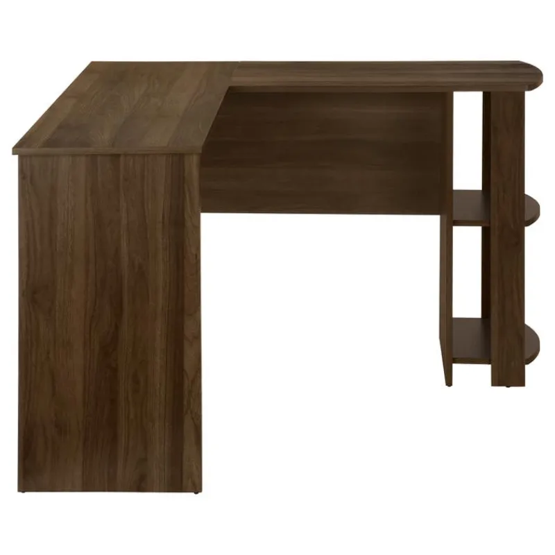 Monarch Computer desk - dark l-shaped corner / 2 shelves -