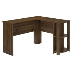 Monarch Computer desk - dark l-shaped corner / 2 shelves -
