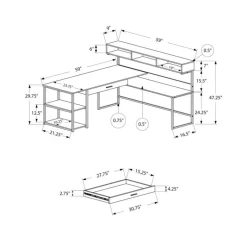 Monarch Computer desk - / black metal corner -