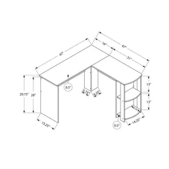 Monarch Computer desk - industrial l-shaped corner/2 shelves -