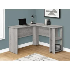 Monarch Computer desk - industrial l-shaped corner/2 shelves -