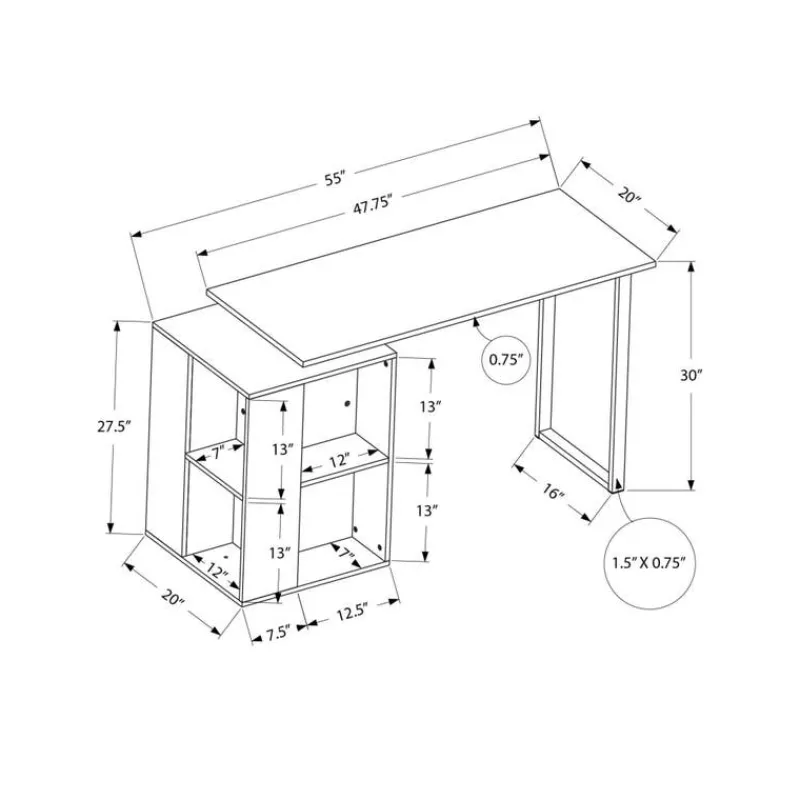 Monarch Computer desk - 55"l / oak left or right facing -