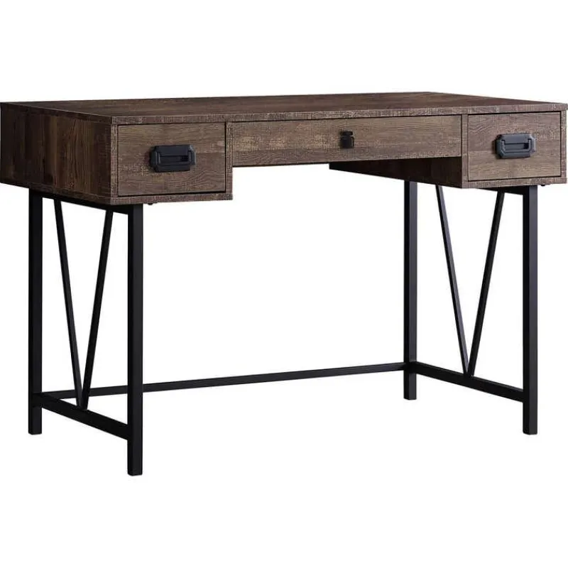 Monarch Computer desk - 48"l / reclaimed wood / black metal -