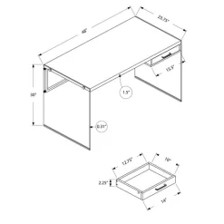 Monarch Computer desk - 48"l / reclaimed wood/ glass panels -
