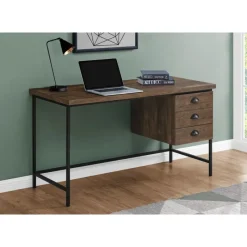 Monarch Computer desk - 55"l / reclaimed wood / black metal -