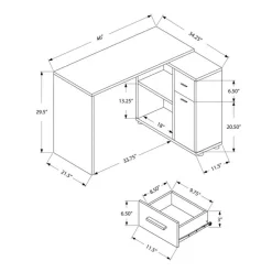 Monarch Computer desk - 46"l / dark / storage cabinet -