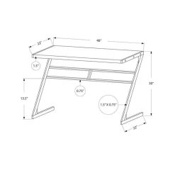 Monarch Computer desk - 48"l / / silver metal -