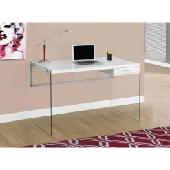 Monarch Computer desk - 48"l / glossy / tempered glass -