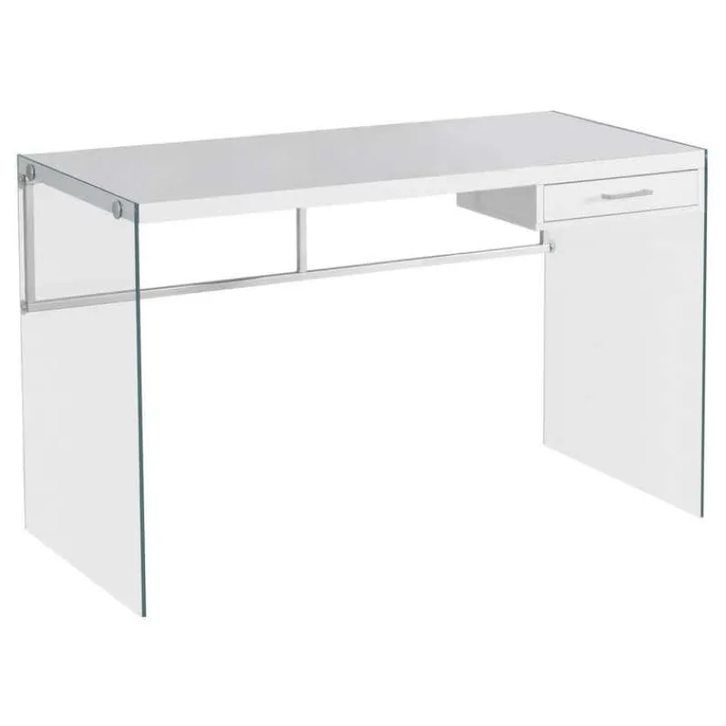 Monarch Computer desk - 48"l / glossy / tempered glass -