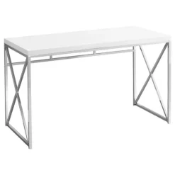 Monarch Computer desk - 48"l / glossy / chrome metal -