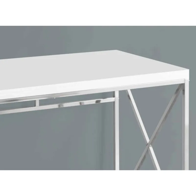 Monarch Computer desk - 48"l / glossy / chrome metal -