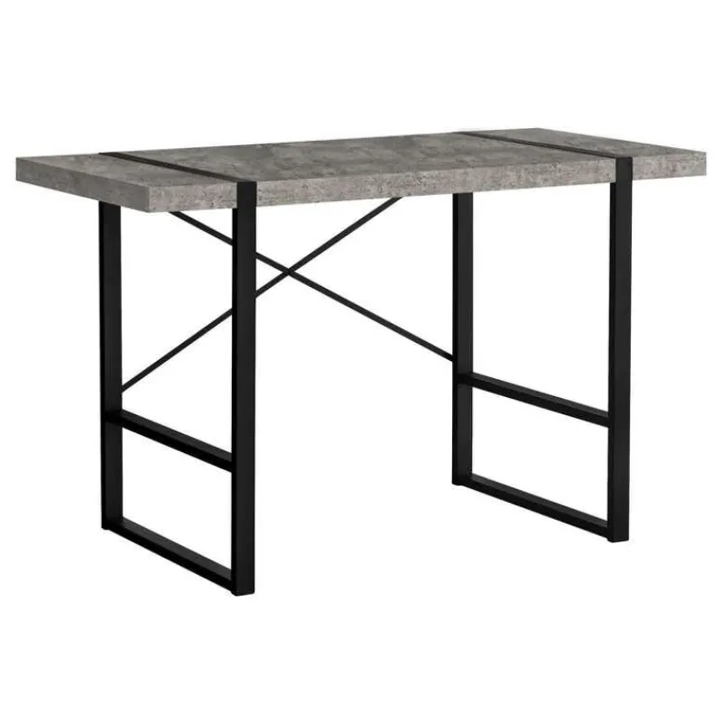 Monarch Computer desk - 48"l / concrete-look / black metal -