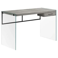 Monarch Computer desk - 48"l / reclaimed wood / glass panels -