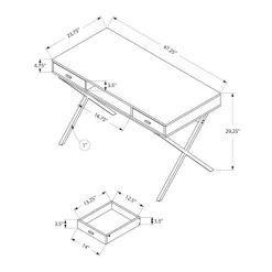 Monarch Computer desk - 48"l / reclaimed wood / black metal -