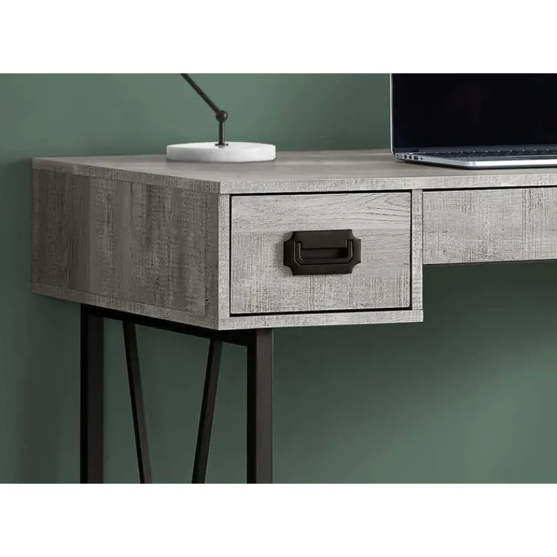 Monarch Computer desk - 48"l / reclaimed wood / black metal -