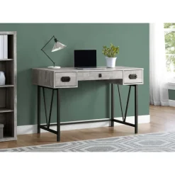 Monarch Computer desk - 48"l / reclaimed wood / black metal -