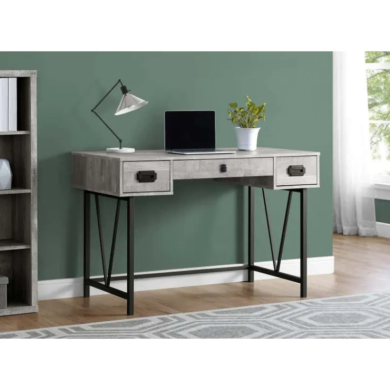 Monarch Computer desk - 48"l / reclaimed wood / black metal -