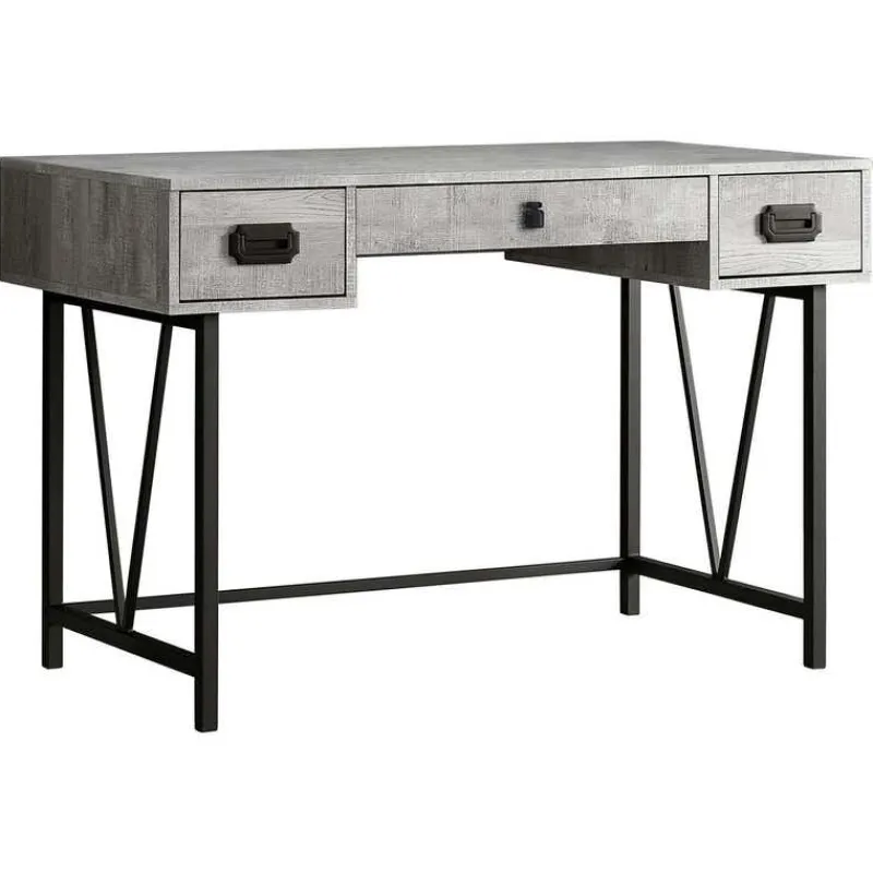 Monarch Computer desk - 48"l / reclaimed wood / black metal -