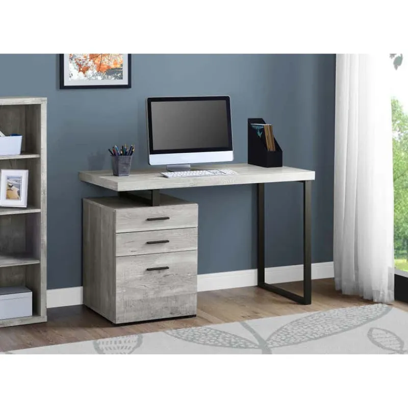 Monarch Computer desk - 48"l / reclaimed wood / black metal -